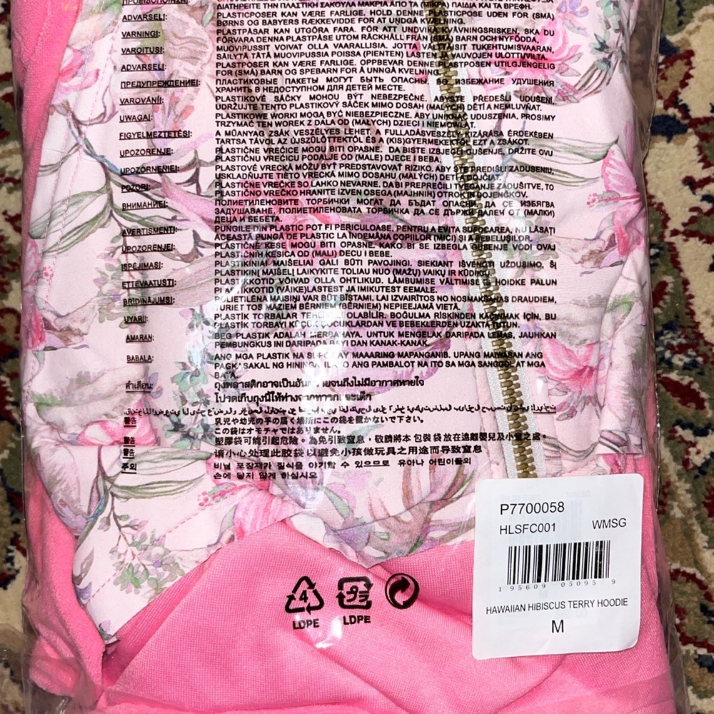 Brand new Hurley Hawaiian Hibiscus Terry Hoodie. Never been worn. - Picture 2 of 6